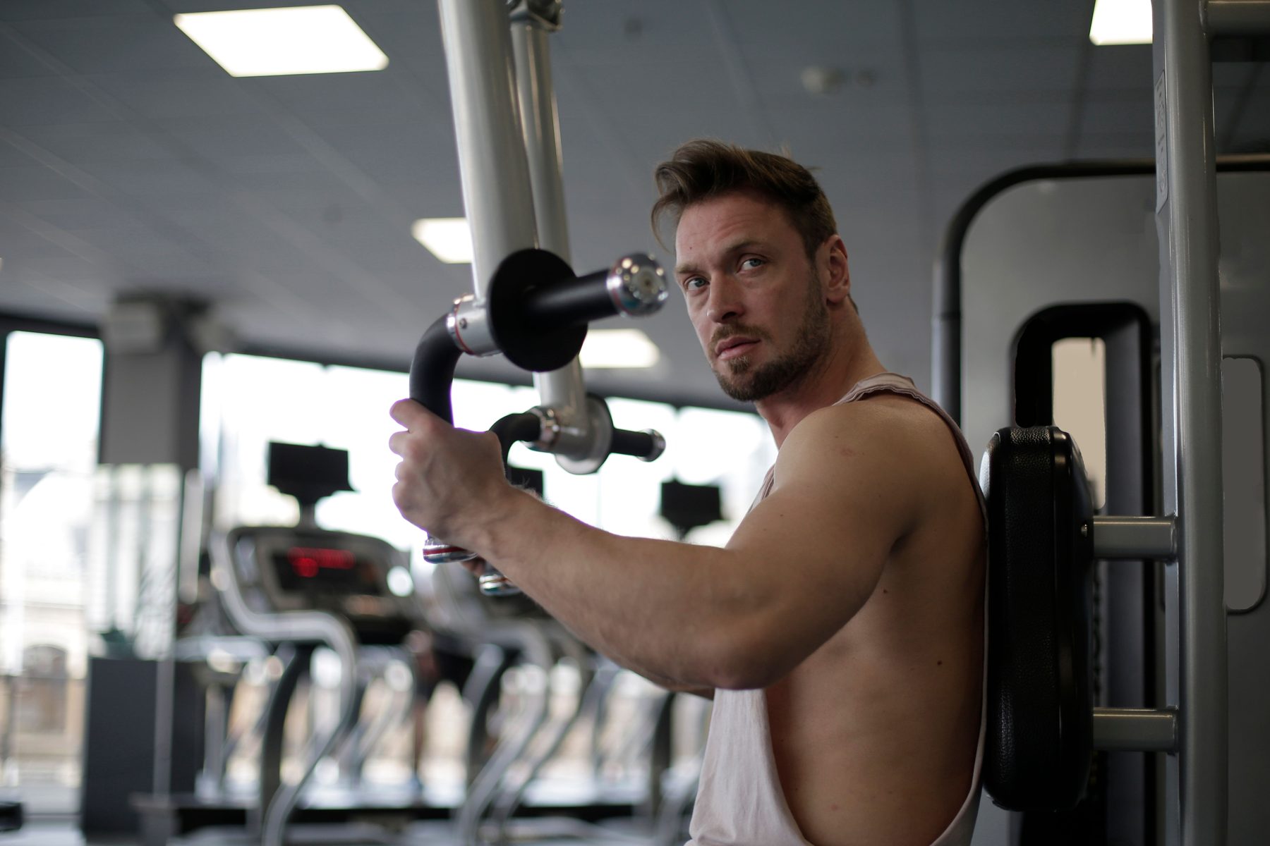 Dan, head coach, at the cable machine